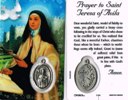 ST TERESA LAMINATED MEDAL PRAYERCARD