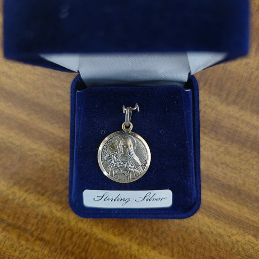 Sterling Silver St Therese medal