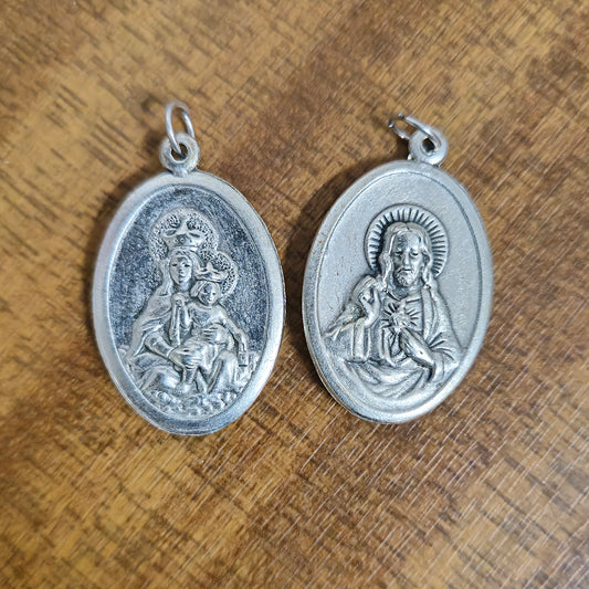 Sacred Heart/ Virgin and Child medal