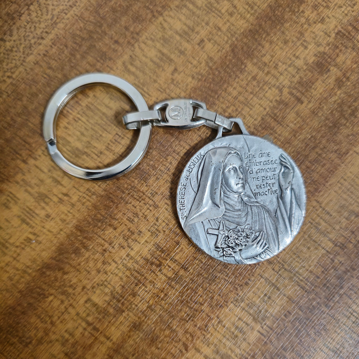 St Therese key ring medal